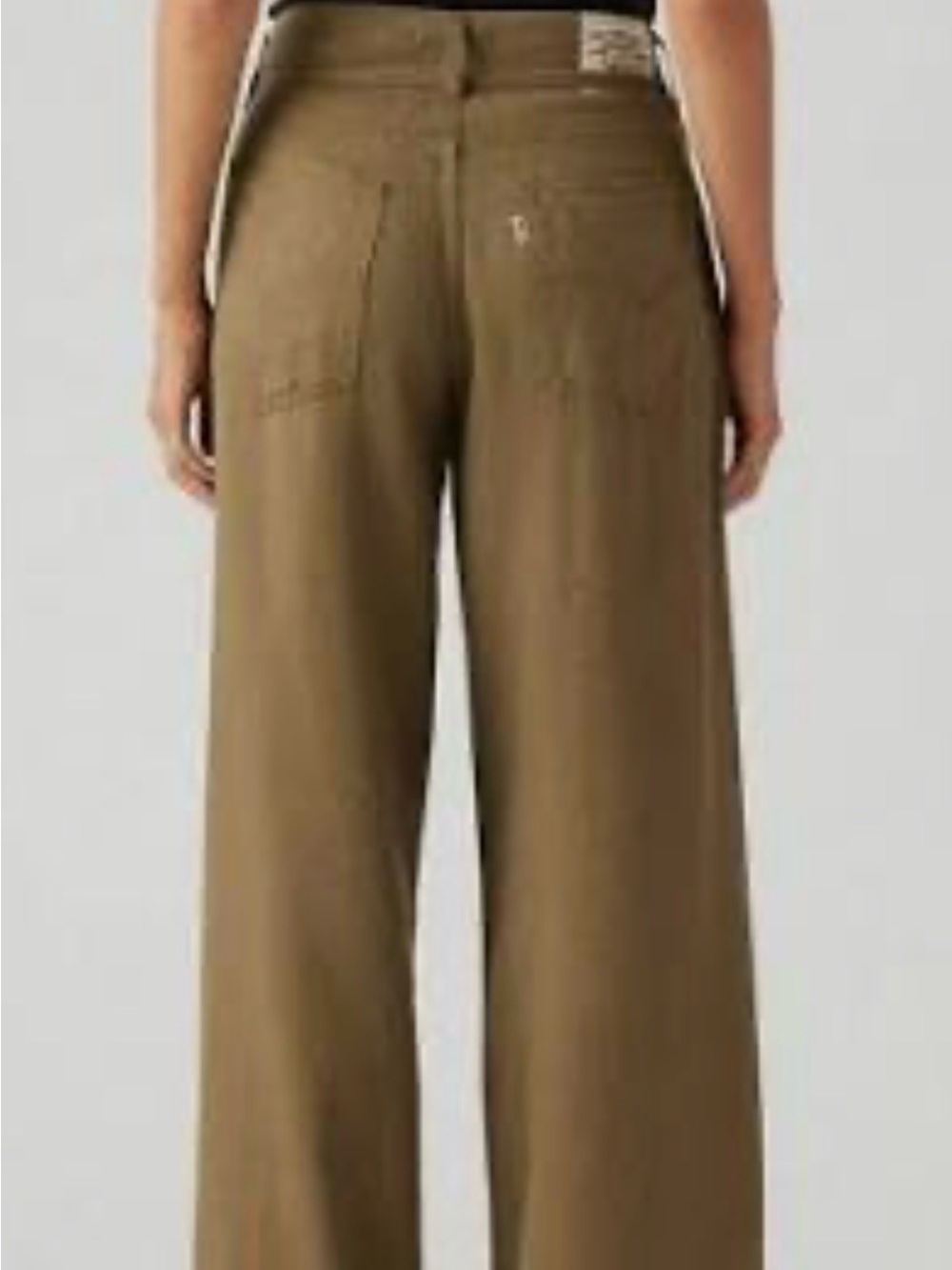 Levi’s STRAIGHT / Wide-Leg High-Rise Pants in Olive Brown linen NWT SIZE 27x31